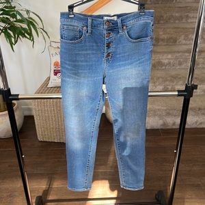 Madewell Mid-Rise Button Front Skinny Crop button fly